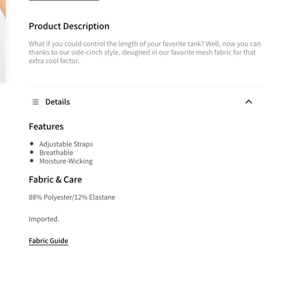 NWT Fabletics cashel side cinch tank - Picture 6 of 7